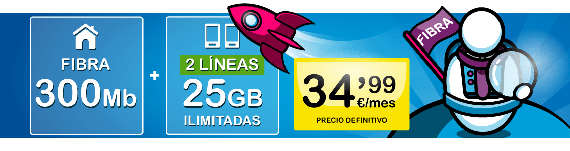 Fibra y dos líneas de móvil