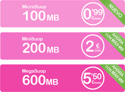 Bono datos MicroSuop 100MB