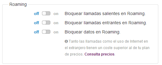 Servicios Suop roaming