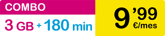 Combo prepago 3GB 180min